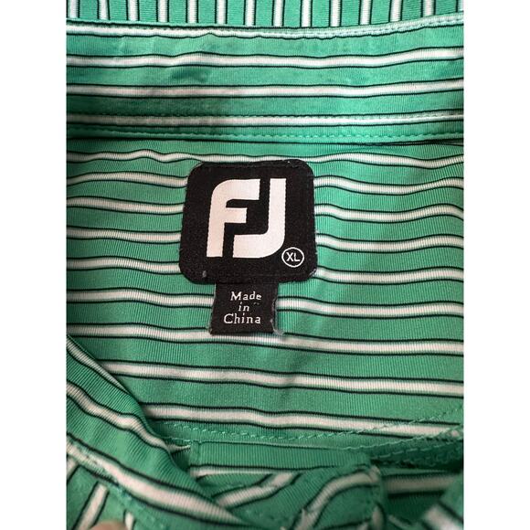 FootJoy FJ Striped Golf Performance Polo Men XL Robert Trent Jones Club Preppy - Picture 3 of 9